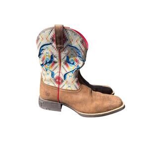 Ariat San Angelo Ventek Square Toe Cowboy Boot Youth Boy Girl Size 6